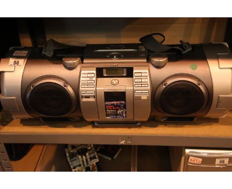 Portable JVC Boomblaster super twin ducts mix mixing guitar woofer CD system. Not available for in-house P&P, contact Paul O'
