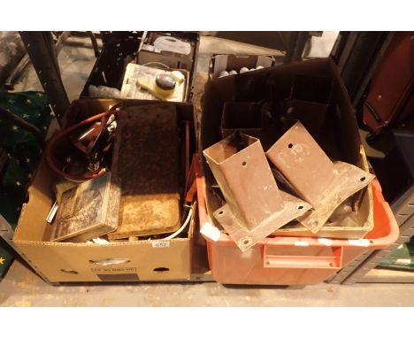 Two boxes of mixed tools and garage items. Not available for in-house P&amp;P, contact Paul O'Hea at Mailboxes on 01925 65913