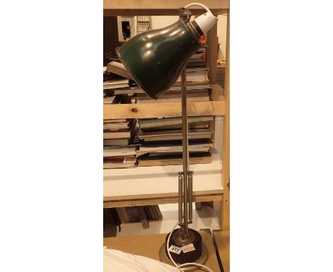 Single industrial anglepoise lamp with lead weighted brass base. Not available for in-house P&amp;P, contact Paul O'Hea at Ma