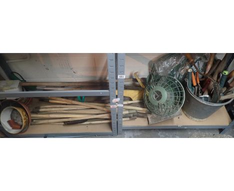 Large collection of mixed gardening tools including drain rods. Not available for in-house P&amp;P, contact Paul O'Hea at Mai