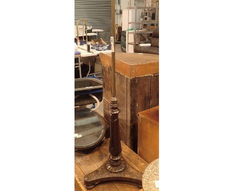 Walnut and brass free standing lamp. Not available for in-house P&amp;P, contact Paul O'Hea at Mailboxes on 01925 659133 