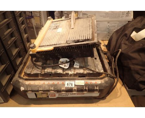 Performance PTC550 wet tile saw and Plas Plus mini tile saw. Not available for in-house P&P, contact Paul O'Hea at Mailboxes 