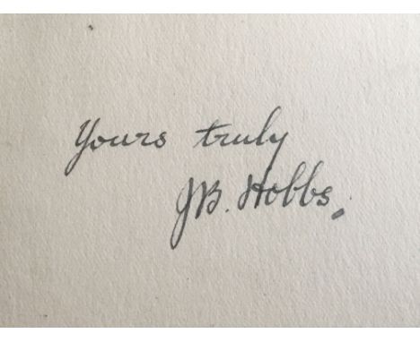 Guaranteed to be authentic signatures autographs. Two famous Cricketer autographs signatures. Sir Jack B Hobbs (1882 -1963) o