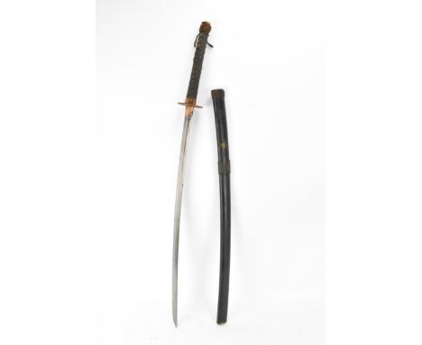 A Japanese Edo period Katana sword by Kawabe Suishinshi Masahide, circa 1750-1825, blade forged Tenmei 1785, fuchi signed Nao