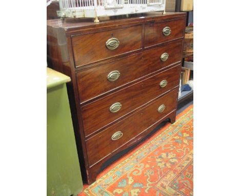 A Regency mahogany caddy top chest of drawers, 101 x 106 x47cm.  