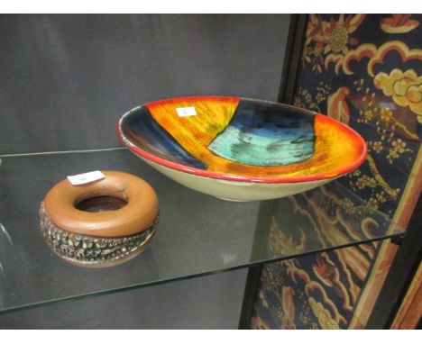 A Poole 'rock pool' bowl by Guy Sydenham together with a Delphis type bowl (2)  