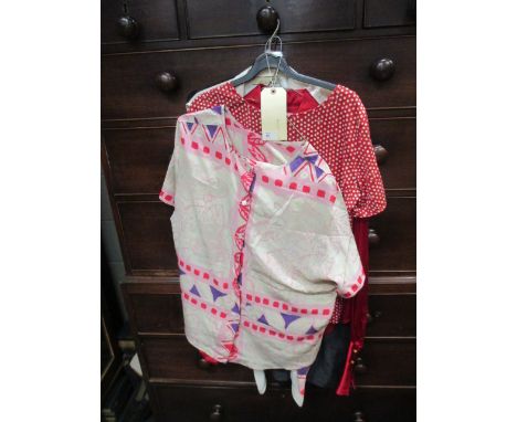 A Christian Dior red and white spotted short sleeve top, a Cerrutti top and matching skirt and four items of Nicole Farhi lad