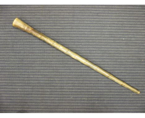 A turned horn swagger stick  