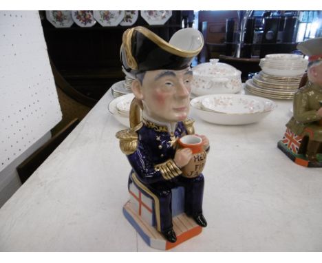 A rare WW1 Royal Staff Wilkinson Toby jug by Sir Francis Carruthers Gould "Admiral Jelico" 