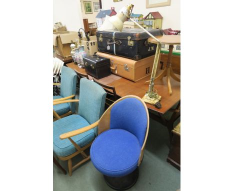 A mid 20th century laminated swivel chair and an anglepoise desk lamp (2) Condition Report:Available upon request
