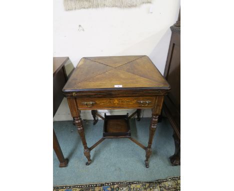 A Victorian rosewood envelope card table Condition Report:Available upon request