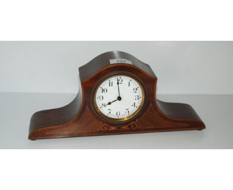 A French mantle clock with inlaid wooden case Condition Report:Available upon request