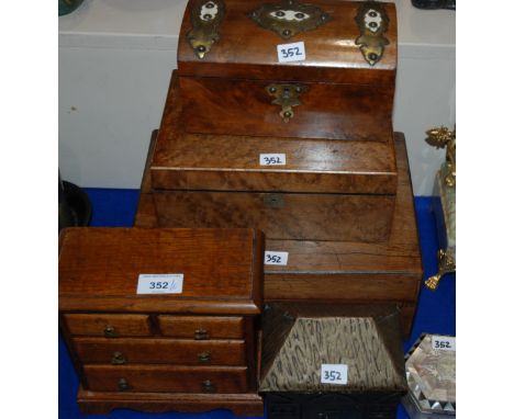 Assorted jewellery and sewing boxes, a dome top tea caddy etc Condition Report:Available upon request