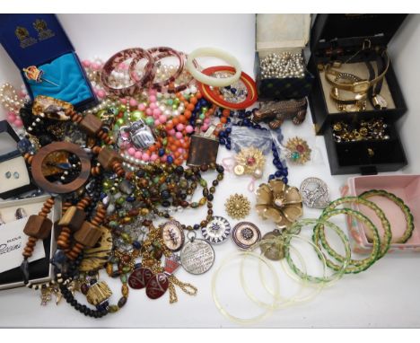 A collection of ladies vintage watches, earrings by Puccini, retro bangles etc Condition Report:Not available for this lot.