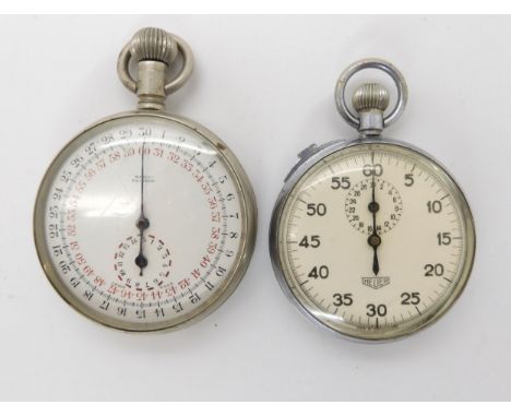 Two vintage Stop Watches by Heuer and Sorley Glasgow Condition Report:Not available for this lot.