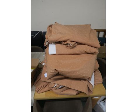 A lot of four pairs of terracotta curtains (8) Condition Report:Available upon request
