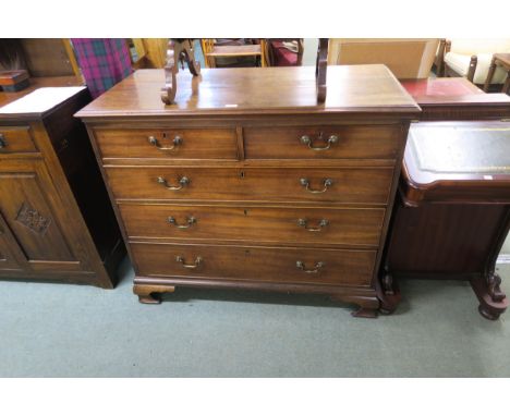 A Victorian mahogany two over three chest of drawers on bracket feet Condition Report:Available upon request