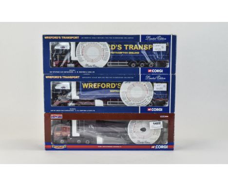 Corgi Diecast Models Collection of 3 Truck & Trailers Limited Edition Models Comprising; 2 x CC13216 Wreford's Transport and 