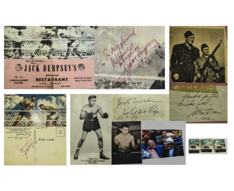 Boxing Interest. Collection of Autographs Obtained by The Vendor Himself. Includes 1/ A Max Baer World Heavy Weight Champion 