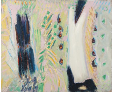 Tony O'Malley HRHA (1913-2003)Bahamas Painting with White Shape, Oct/Nov 1987Oil on board, 64 x 76cm (25 x 30'')Signed with i
