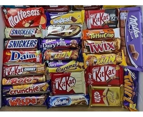 A year's supply of the chocolate of your choice - Indulge your sweet tooth with a box of 48 chocolate bars of your choice del
