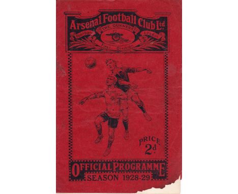 ARSENAL - SHEF WED 1928   Arsenal home programme v Shef Wed, 29/12/1928, programme is ex bound volume with loose cover which 