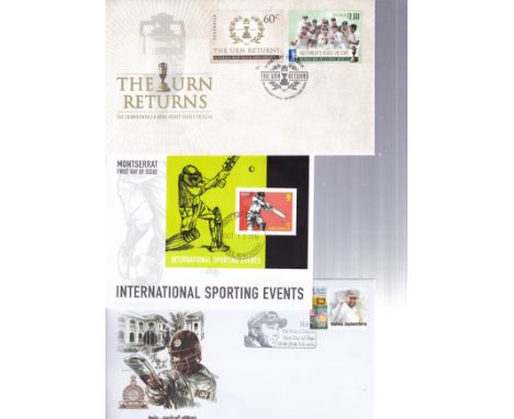 CRICKET FIRST DAY COVERS     Approximately 30 FDC's from around the world, all cricket related, 2013 - 2014 including date st