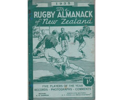 RUGBY UNION   Softback edition of The Rugby Almanack of New Zealand 1935 from Wilf Wooller who played 18 times for Wales and 