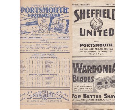 PORTSMOUTH - SHEFFIELD UTD 47/8   Two programmes for games between the clubs , both of which were successful for Portsmouth w