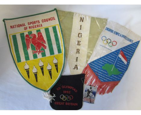 HELSINKI OLYMPICS 1952 Collection of 5 items from British Official Joe Coyne. A 1952 Great Britain Olympic Blazer badge with 