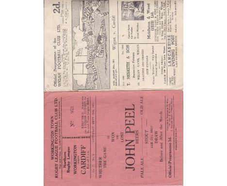 CARDIFF RUGBY LEAGUE 1951    Two quite scarce programmes for games including Cardiff Rugby League club as the RFL made anothe