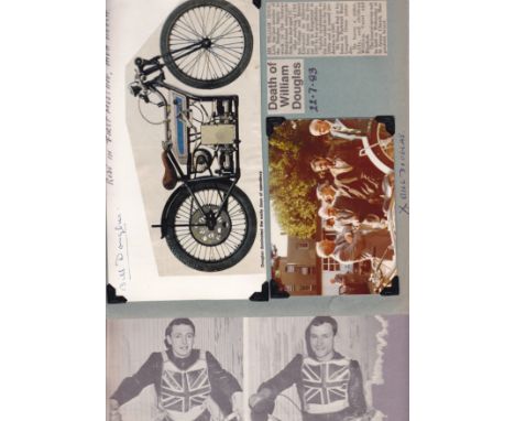 SPEEDWAY   Collection of rare autographs on pages from scrapbook. Comprises Johnnie Hoskins (promoter who was instrumental in