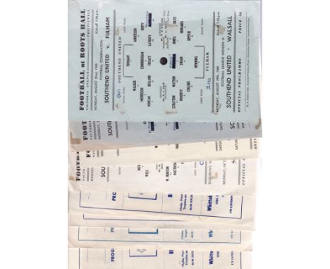 SOUTHEND    Collection of 8 Southend Utd Reserve home programmes v Fulham, Aldershot 60/1 and Swindon, Aldershot 61/2 (both w