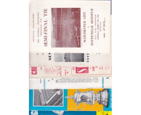 TOTTENHAM HOTPSUR      Over 40 programmes including aways v. Man. City 55/6 FA Cup S-F vertical fold, v. Burnley 60/1 FA Cup 