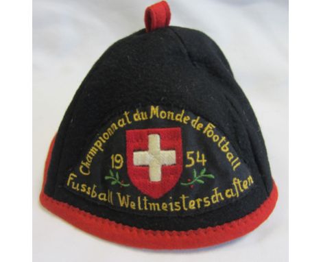 WORLD CUP 1954   Very unusual item of ephemera from the 1954 World Cup Finals held in Switzerland. A small  black and red sku