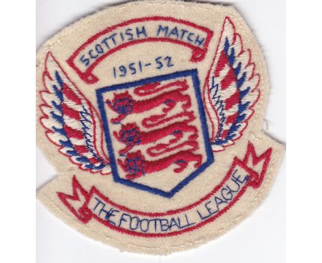 FOOTBALL LEAGUE SHIRT BADGE    Football League shirt badge for the game v The Scottish League (embroidered as "Scottish Match