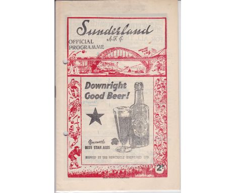 SUNDERLAND - PORTSMOUTH 47/8   Sunderland home programme v Portsmouth, 29/11/47, Sunderland won 4-1, Turnbull scoring all fou