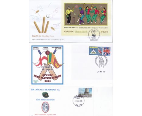 CRICKET FIRST DAY COVERS     Approximately 40 FDC's from around the world, all cricket related, 2009 - 2011 including date st