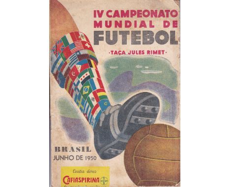1950 FIFA WORLD CUP      Brazil v Sweden. Scarce official programme for the Final round fixture played 9 July 1950 at the Sta
