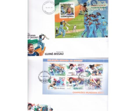 CRICKET FIRST DAY COVERS     Approximately 40 FDC's from around the world, all cricket related, 2011 - 2012 including 11 from