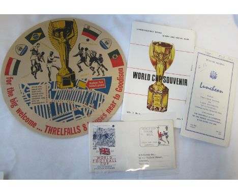 WORLD CUP 66 - LIVERPOOL  Four items relating to the 1966 World Cup, 136 page World Cup Souvenir issued by Liverpool Post Off