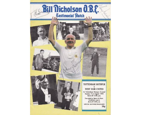 TOTTENHAM HOTSPUR / ALF RAMSEY / AUTOGRAPHS      A Bill Nicholson Testimonial programme, Tottenham Hotspur v. West Ham United