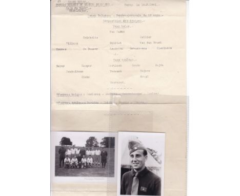 BELGIUM FORCES - CZECH FORCES 1941-SOUTH WALES     Single sheet programme in French for the match played at Tenby, South Wale