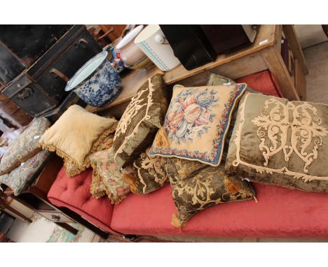 TWELVE VINTAGE CUSHIONS to include the English Home Collection