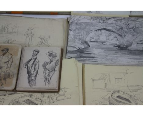 A SELECTION OF ARTISTS SKETCH BOOKS Dating from the 1920's through to the 1940's, name of Thomas Downey, including sketches o