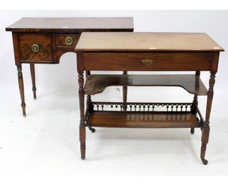 A WALNUT LADIES ENCLOSED BUREAU with arcaded bottom tier on ceramic casters, inset with gilt tooled leather skiver and a maho