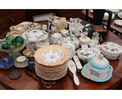 A GENERAL SELECTION of china and porcelain including a Coalport San Remo teaset, Studio Pottery hand blown glass floats, Roya