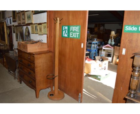 A light oak hat, coat and stick stand 