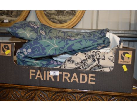 Two pairs of floral curtains