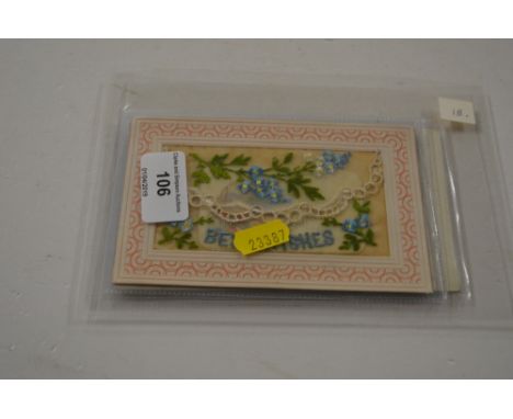 Four WW1 silk embroidered post-cards